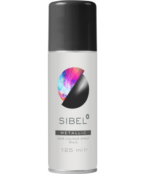 HAIR COLOR SPRAY METALLIC BLACK 125ml