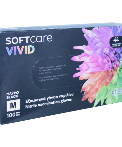 SOFT CARE ΓΑΝΤΙΑ ΝΙΤΡΙΛΙΟΥ ΜΑΥΡΑ ΧΩΡΙΣ ΠΟΥΔΡΑ MEDIUM 100τμχ