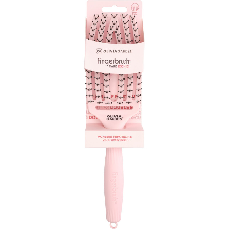 FINGER BRUSH DOUBLE BRISTLES PASTEL PINK MEDIUM