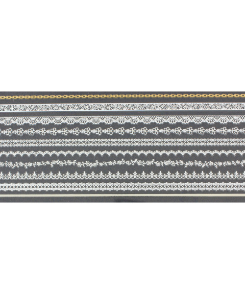 96447 SHINY NAIL APPLIQUE - PRINCESS LACE WHITE