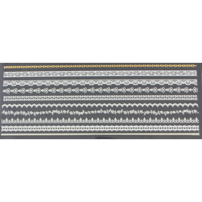 96447 SHINY NAIL APPLIQUE - PRINCESS LACE WHITE