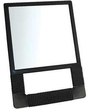 PLASTIC QUARE MIRROR BLACK 20x29cm