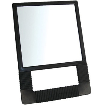PLASTIC QUARE MIRROR BLACK 20x29cm
