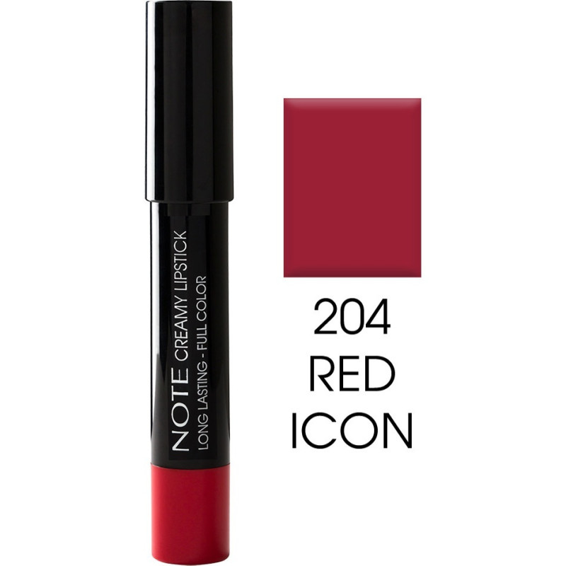 NOTE CREAMY LIPSTICK PENCIL No204 RED ICON 2.8g