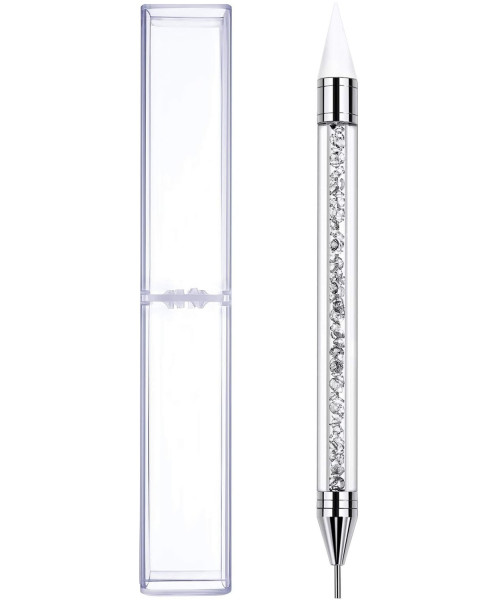 NAIL RHINESTONE PICK UP PEN WHITE