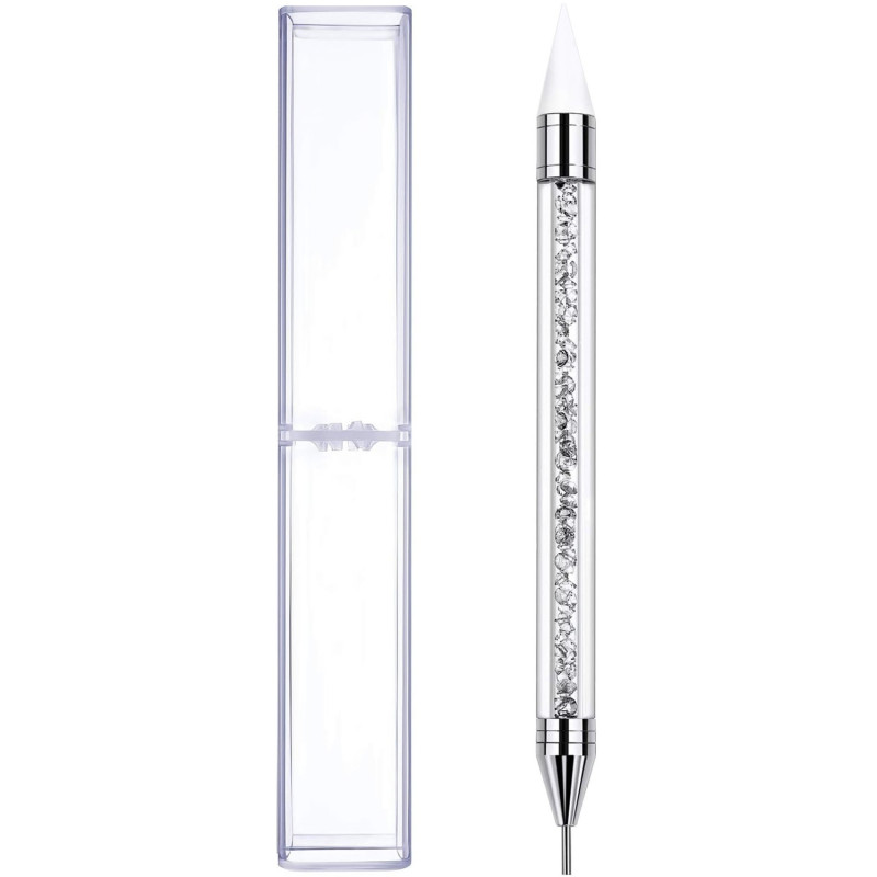 NAIL RHINESTONE PICK UP PEN WHITE