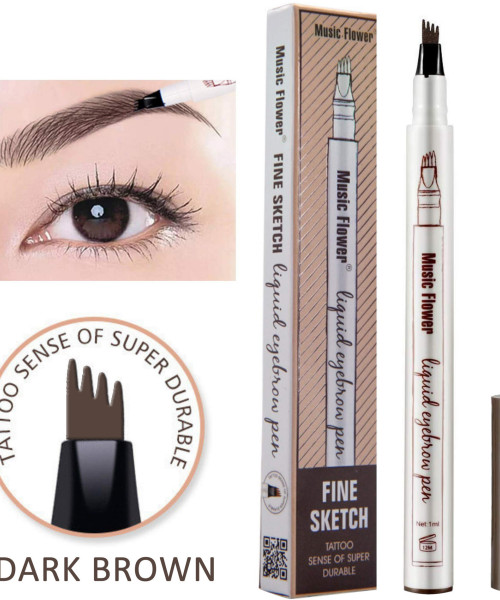 LIQUID EYEBROW WATERPROOF PEN DARK BROWN 1ml