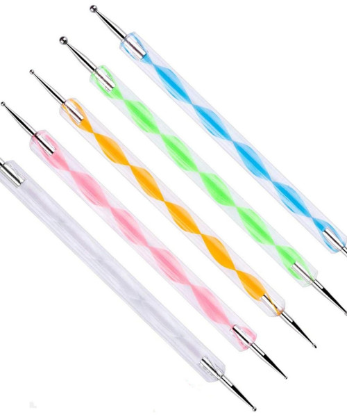 NAIL DOTTING TOOL EΡΓΑΛΕΙΑ ΣΧΕΔΙΑΣΜΟΥ ΜΑΝΙΚΙΟΥΡ 5τμχ