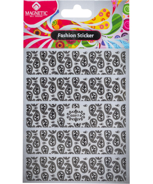 118254 17 BLACK FASHION STICKERS STRIP 3x23cm