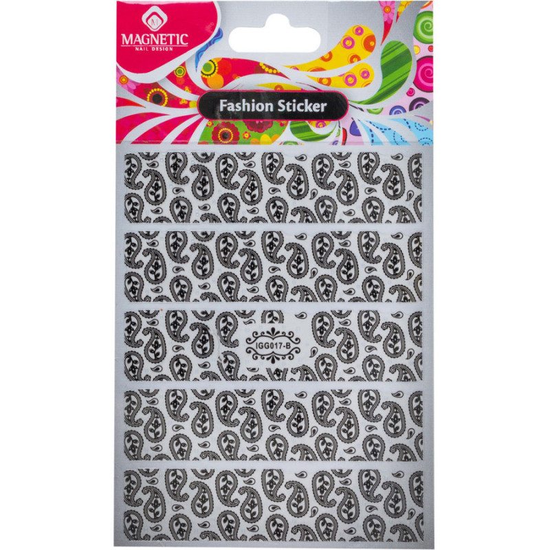 118254 17 BLACK FASHION STICKERS STRIP 3x23cm