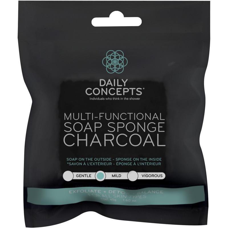 DAILY CONCEPTS MULTIFUNCTIONAL CHARCOAL SOAP SPONGE 45g