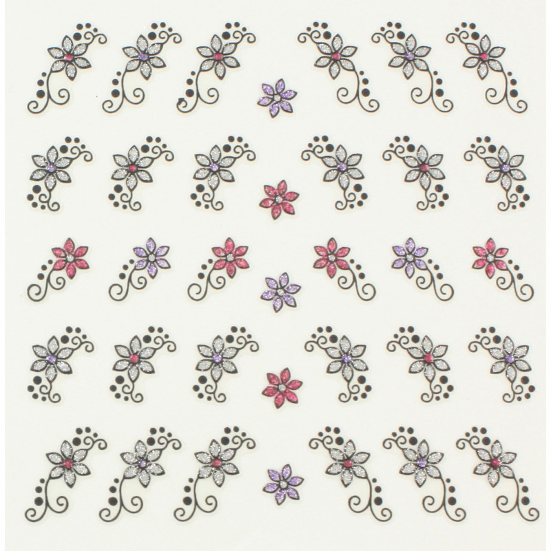 71174 SHINY NAIL APPLIQUE - FLOWER PARK
