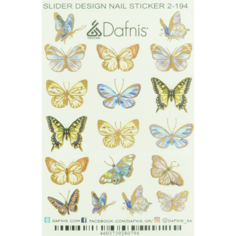 SD2-194 DECAL NAIL STICKERS GOLG HOLO SILVER FOIL