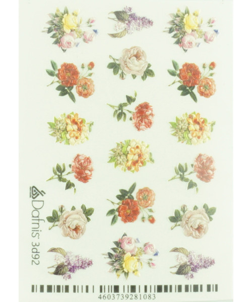 3D92 DECAL NAIL STICKERS 3D VOLUME