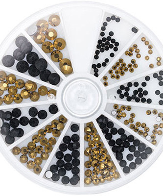 118307 STRASS BLACK & GOLD 6 sizes 270pcs