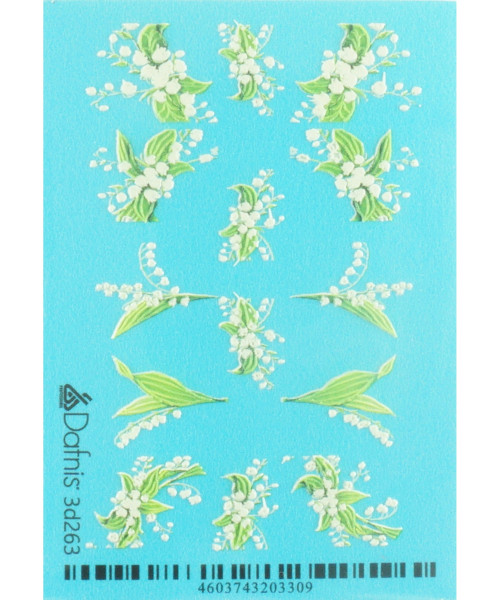 3D263 DECAL NAIL STICKERS 3D VOLUME