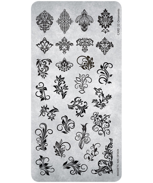 118635 STAMPING PLATE 32 ORNAMENTS