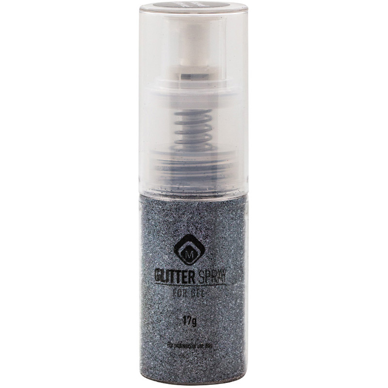 GLITTER SPRAY FOR GEL STEEL GREY 17g