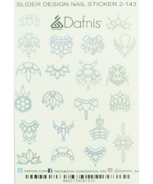 SD2-141 DECAL NAIL STICKERS SILVER FOIL