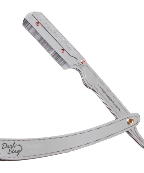 DARK STAG STRAIGHT RAZOR STEEL HANDLE