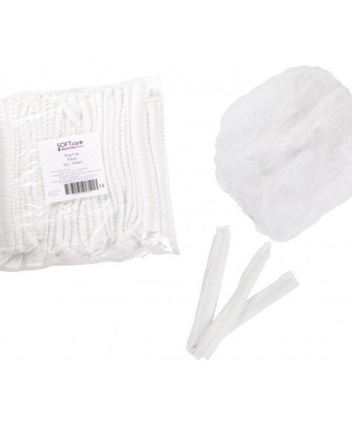 ΣΚΟΥΦΑΚΙ NON WOVEN ΜΕ ΛΑΣΤΙΧΟ ΛΕΥΚΟ 100τμχ