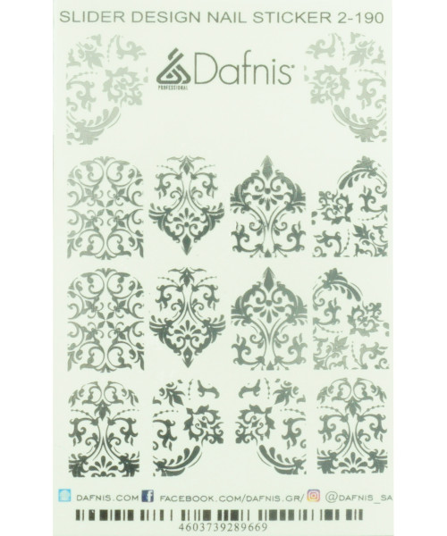 SD2-190 DECAL NAIL STICKERS SILVER FOIL