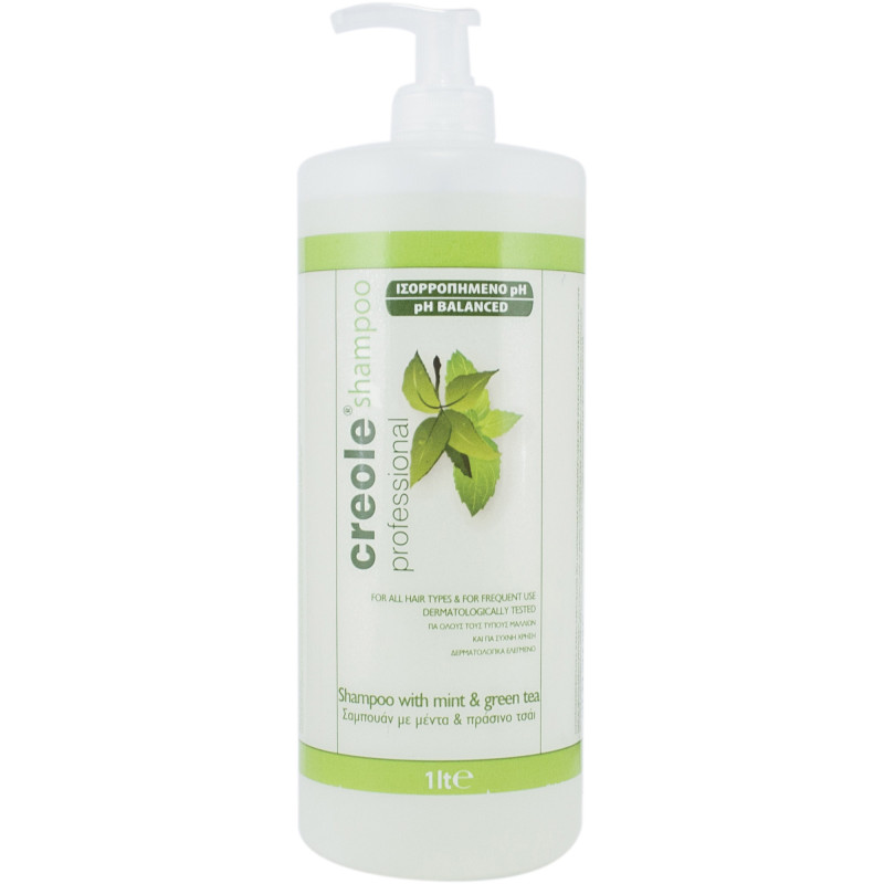 CREOLE SHAMPOO PROF. ΜΕΝΤΑ & ΠΡΑΣΙΝΟ ΤΣΑΪ 1000ml
