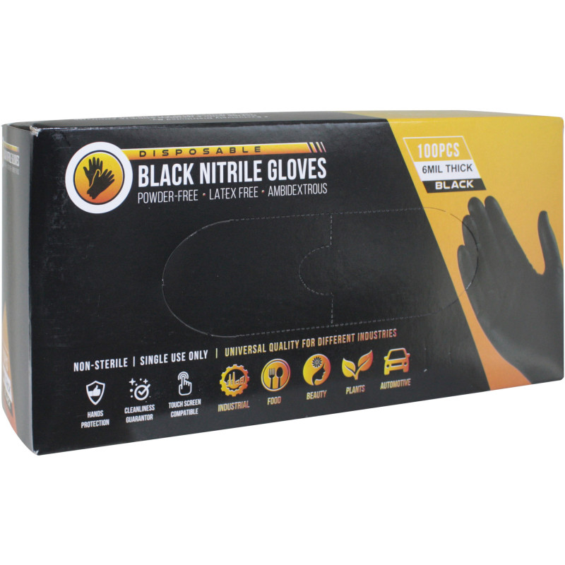 CREOLE ΓΑΝΤΙΑ ΝΙΤΡΙΛΙΟΥ ΜΑΥΡΑ ΧΩΡΙΣ ΠΟΥΔΡΑ LARGE 6mil 100τμχ