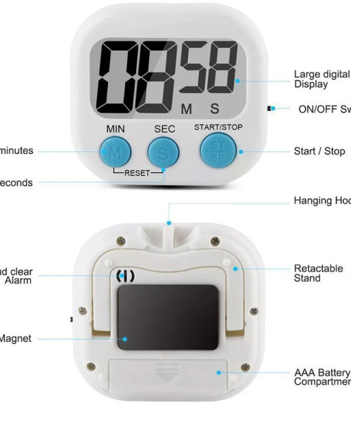 TIMER ΧΡΟΝΟΜΕΤΡΟ DIGITAL ΛΕΥΚΟ