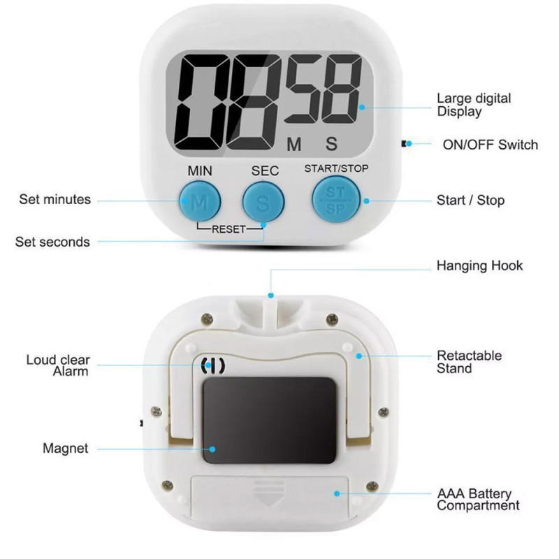 TIMER ΧΡΟΝΟΜΕΤΡΟ DIGITAL ΛΕΥΚΟ