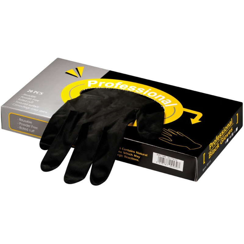 ΓΑΝΤΙΑ LATEX ΜΑΥΡΑ LARGE 20τμχ