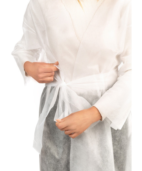 KIMONO ΑΣΠΡΟ ΜΙΑΣ ΧΡΗΣΗΣ NON WOVEN
