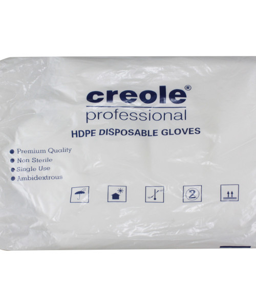 CREOLE HDPE ΓΑΝΤΙΑ ΜΙΑΣ ΧΡΗΣΗΣ ΔΙΑΦΑΝΑ MEDIUM 100τμχ
