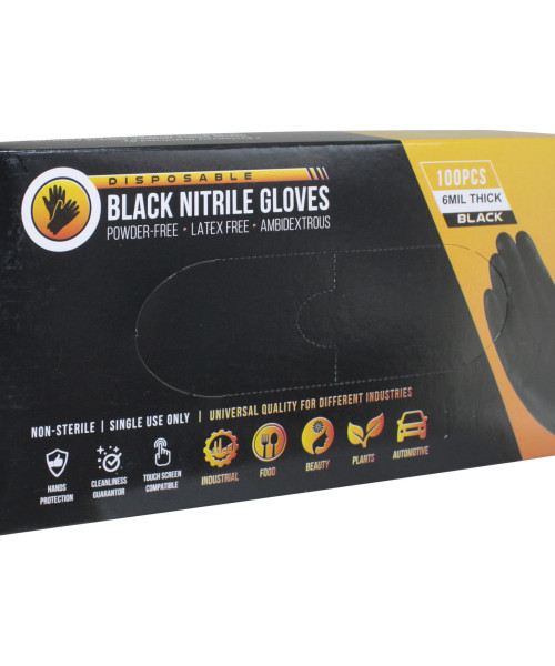 CREOLE ΓΑΝΤΙΑ ΝΙΤΡΙΛΙΟΥ ΜΑΥΡΑ ΧΩΡΙΣ ΠΟΥΔΡΑ MEDIUM 6mil 100τμχ