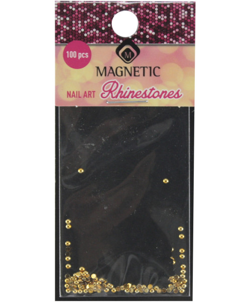 RHINESTONES ROUND GOLD SMALL 100pcs