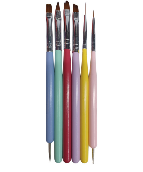 PENK-01W GEL & NAIL ART BRUSH KIT 6τμχ