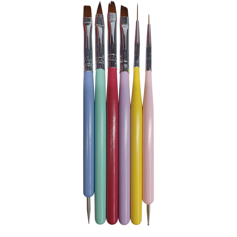 PENK-01W GEL & NAIL ART BRUSH KIT 6τμχ