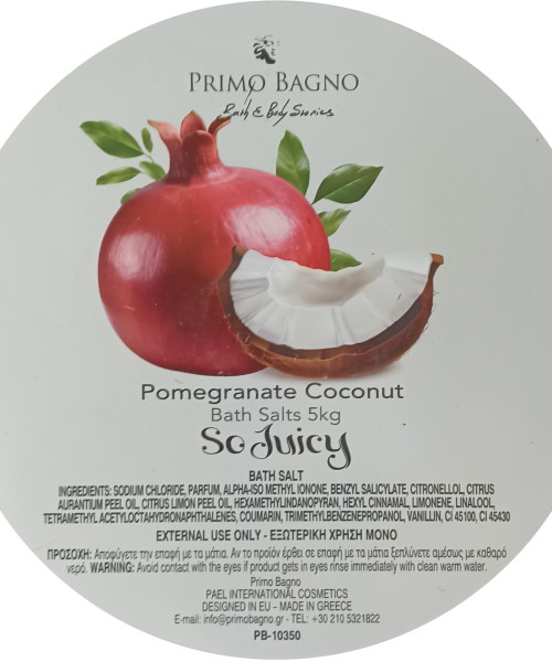 PRIMO BAGNO BATH SALTS POMEGRANATE & COCONUT 5kg