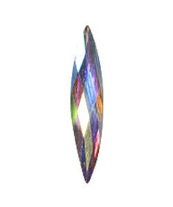 117122 RHINESTONES OVAL, 3.5x13mm WHITE AB
