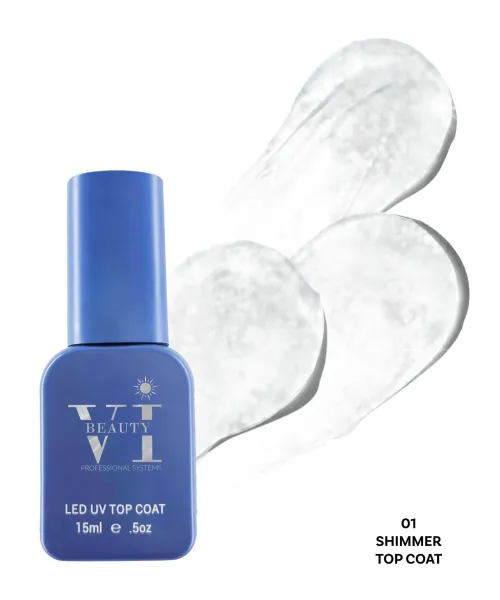 SHIMMER 01 NON WIPE TOP COAT 15ML - SKU 100211