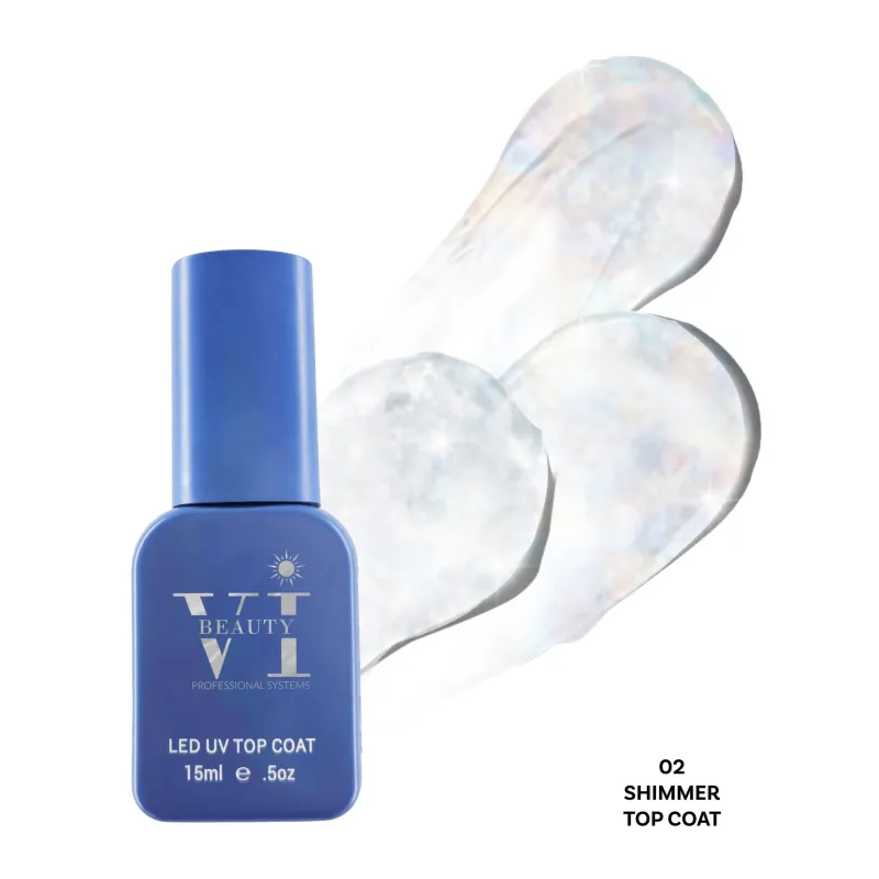 SHIMMER 02 NON WIPE TOP COAT 15ML - SKU 100212