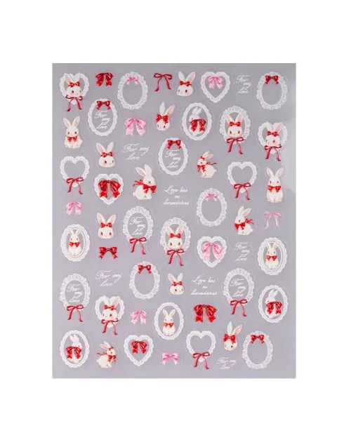 ΔΙΑΚΟΣΜΗΤΙΚΑ ΑΥΤΟΚΟΛΛΗΤΑ ΝΥΧΙΩΝ VINTAGE BUNNIES- Mixcoco