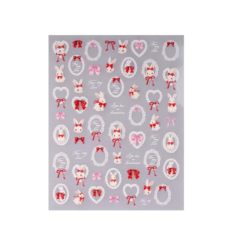 ΔΙΑΚΟΣΜΗΤΙΚΑ ΑΥΤΟΚΟΛΛΗΤΑ ΝΥΧΙΩΝ VINTAGE BUNNIES- Mixcoco