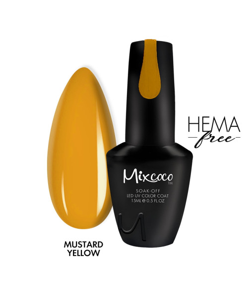 MUSTARD-YELLOW ΗΜΙΜΟΝΙΜΟ ΒΕΡΝΙΚΙ MIXCOCO 15ML- Mixcoco