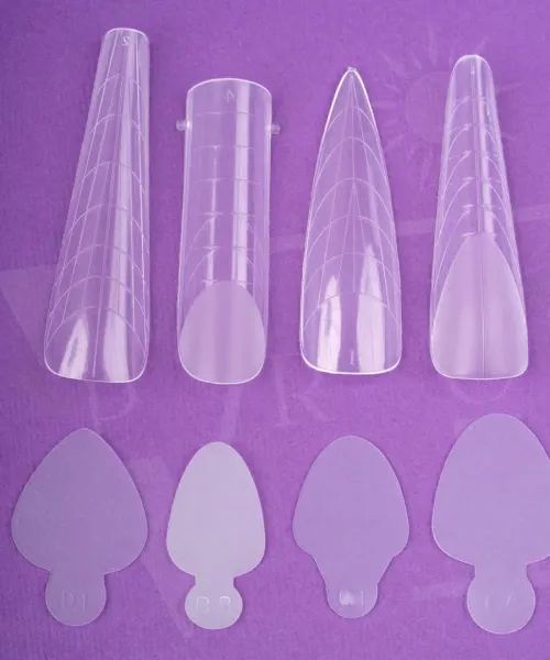 DUAL FORMS TIPS AND SILICONE FRENCH GUIDES MIX SHAPES 192PCS- Mixcoco