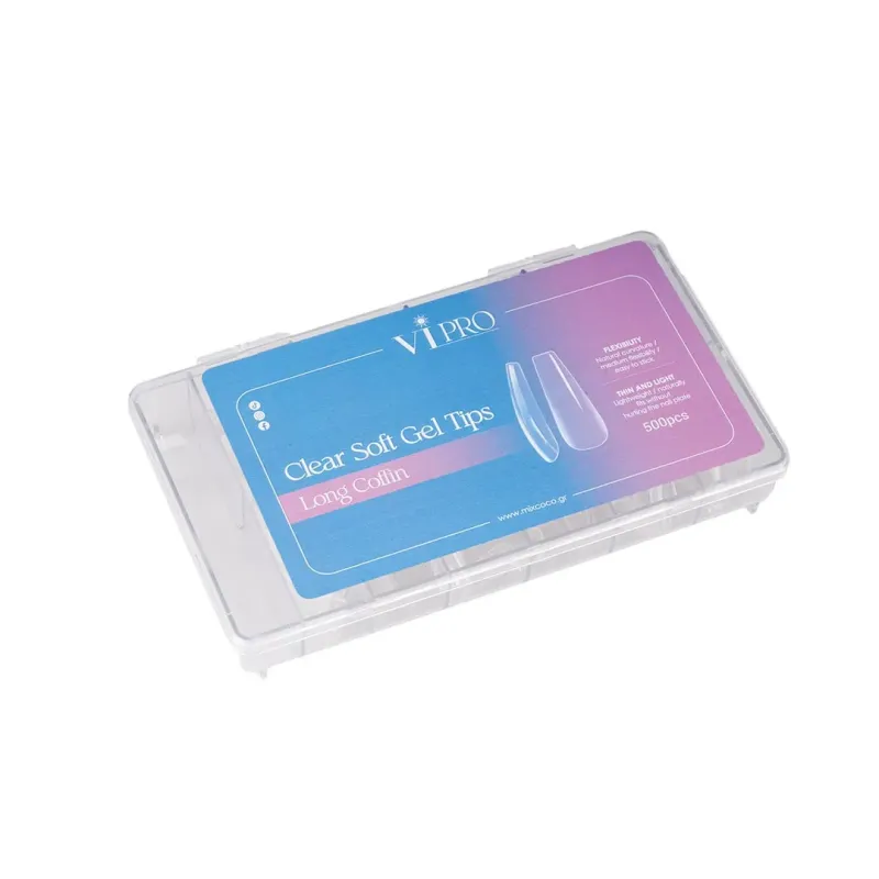SOFT GEL TIPS 500ΤΜΧ LONG COFFIN- Mixcoco