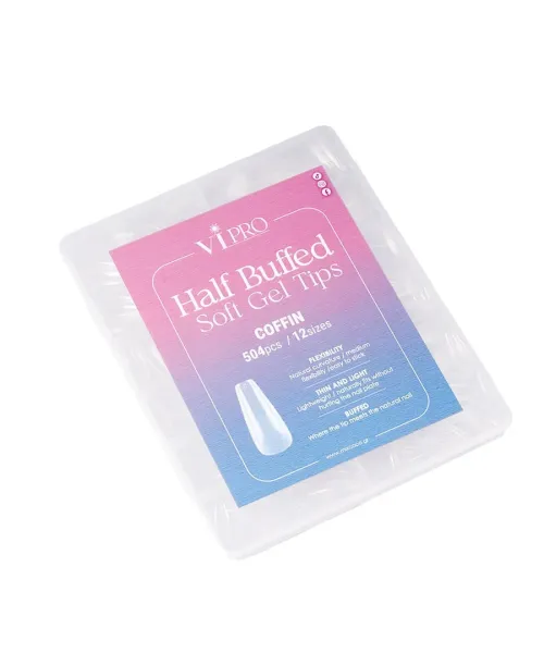 HALF BUFFED SOFT GEL TIPS COFFIN- Mixcoco