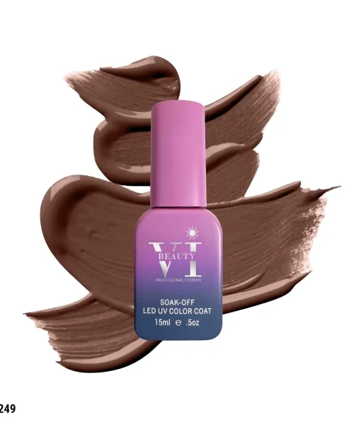 VI PRO-249 ΗΜΙΜΟΝΙΜΟ ΒΕΡΝΙΚΙ 15ML ΚΑΦΕ-ΓΚΡΙ- Mixcoco