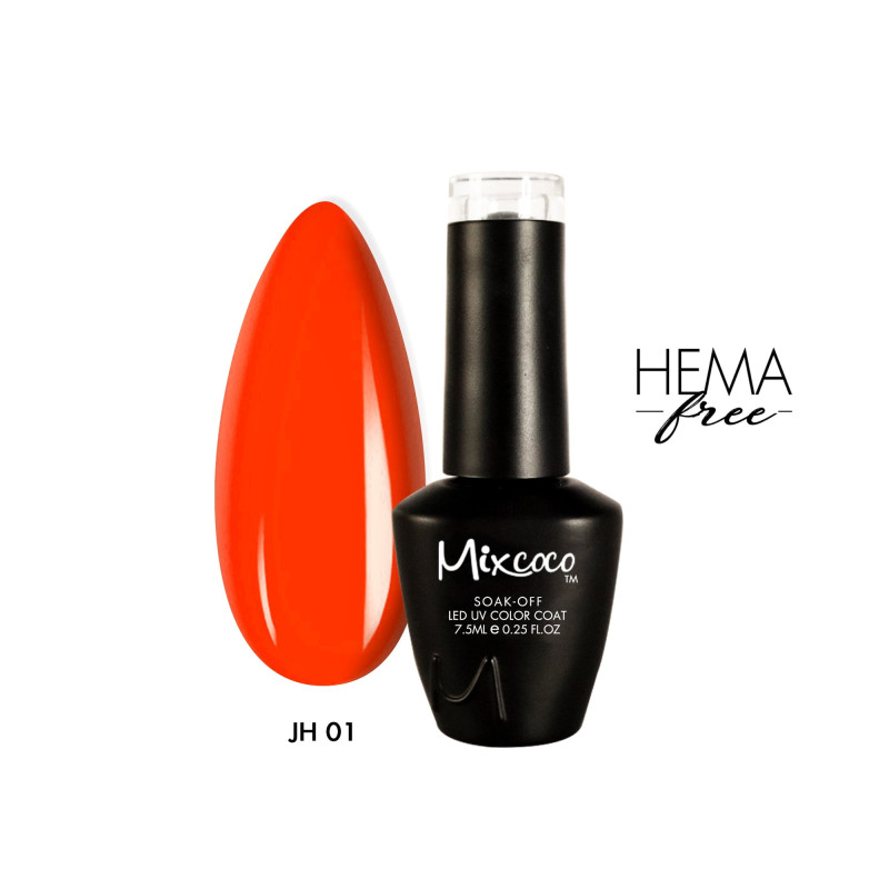JH-01 Ημιμόνιμο Βερνίκι 7.5ml Έντονο Πορτοκαλί Mixcoco - SKU 100701-75