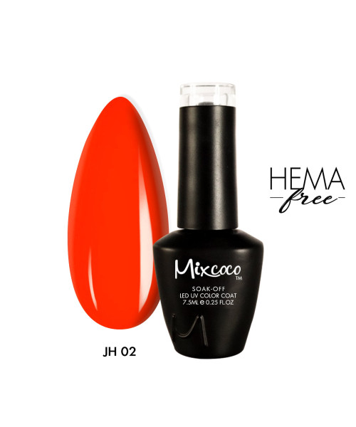 JH-02 Ημιμόνιμο Βερνίκι 7.5ml Πορτοκαλοκόκκινο Mixcoco - SKU 100702-75